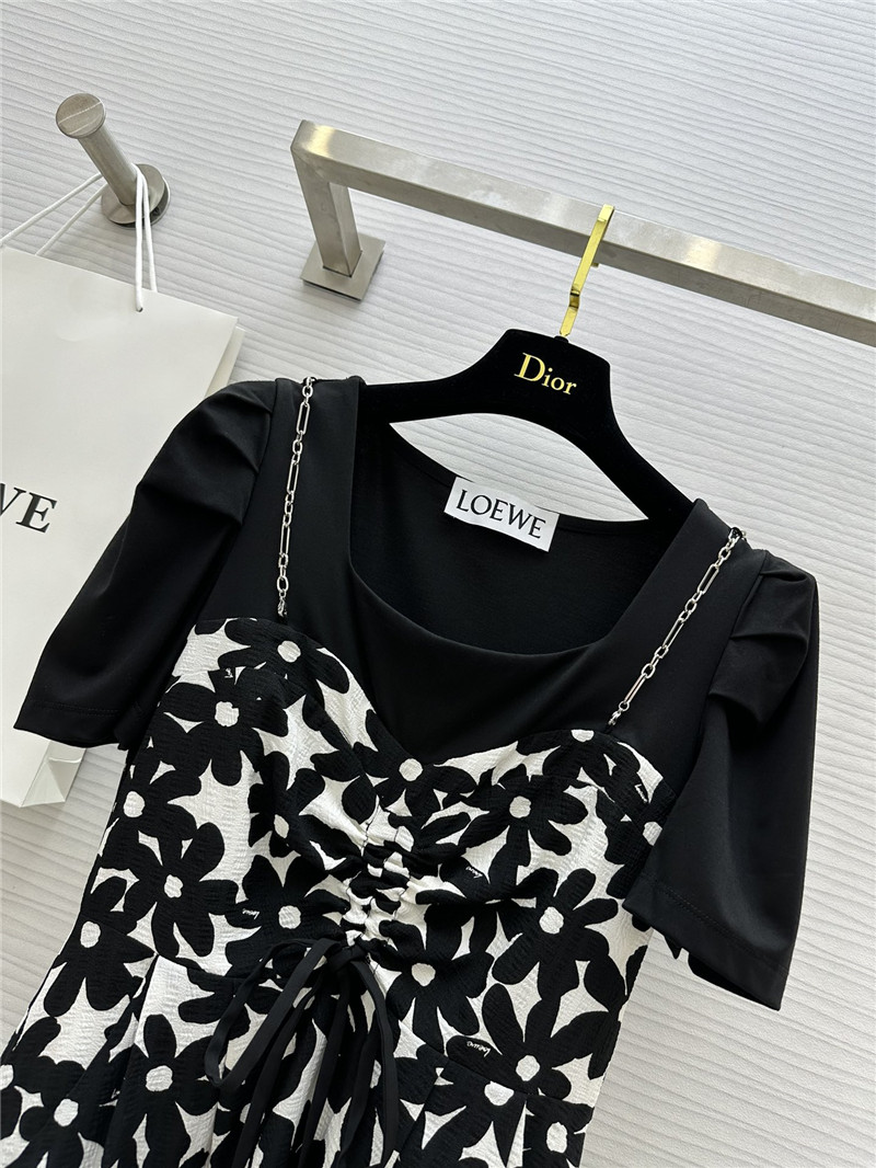 L0ew* fake two piece short sleeve dress replicas clothes