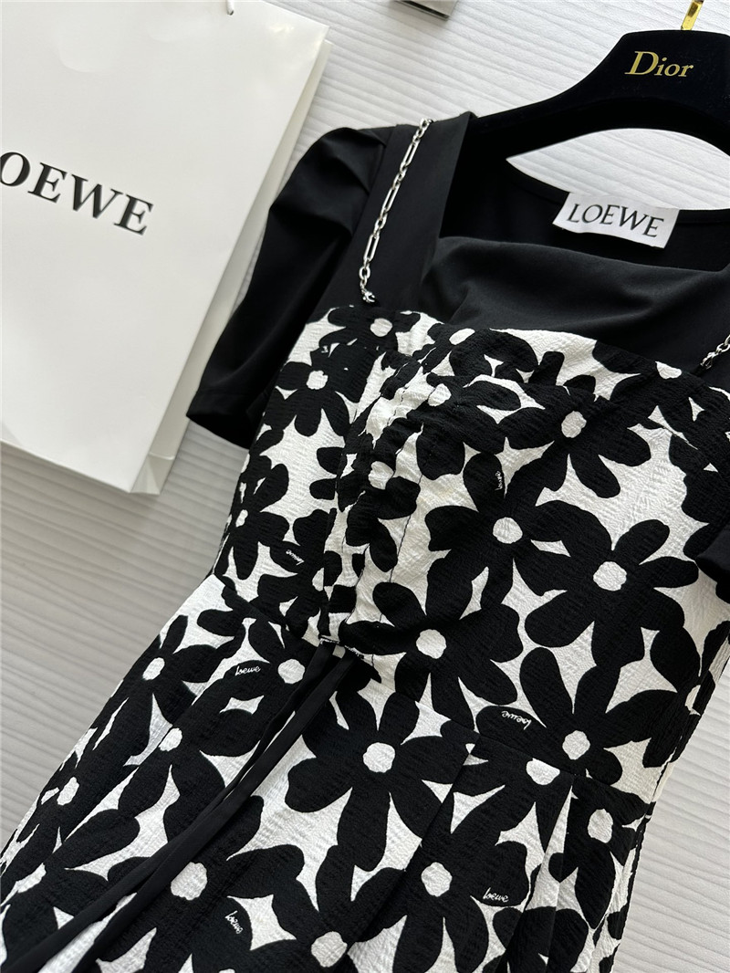 L0ew* fake two piece short sleeve dress replicas clothes