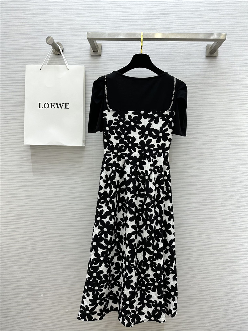 L0ew* fake two piece short sleeve dress replicas clothes