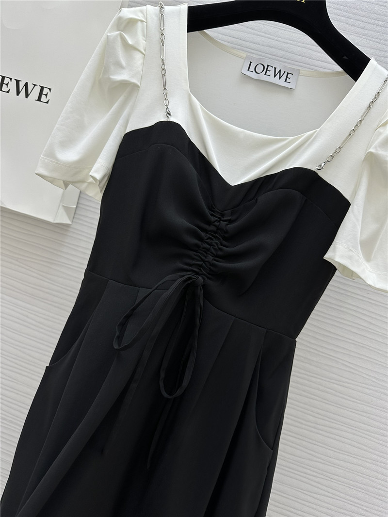 L0ew* fake two piece short sleeve dress replicas clothes