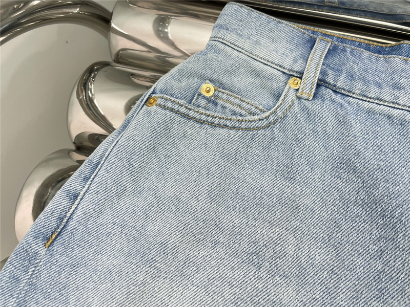 Balmain distressed washed fur denim short replica d&g clothing