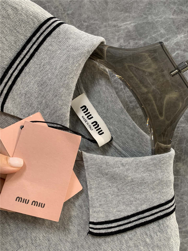 M1um1u high-end lapel knitted top replica clothing