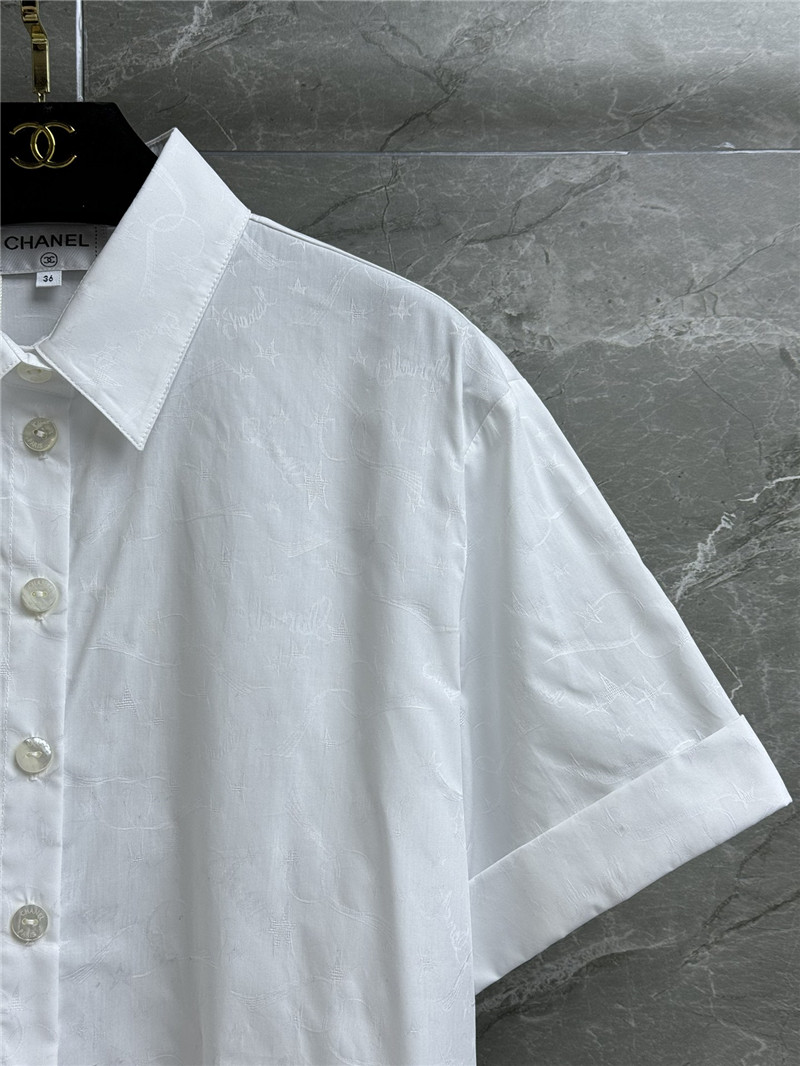 Ch**el dark pattern short sleeve shirt replicas clothes