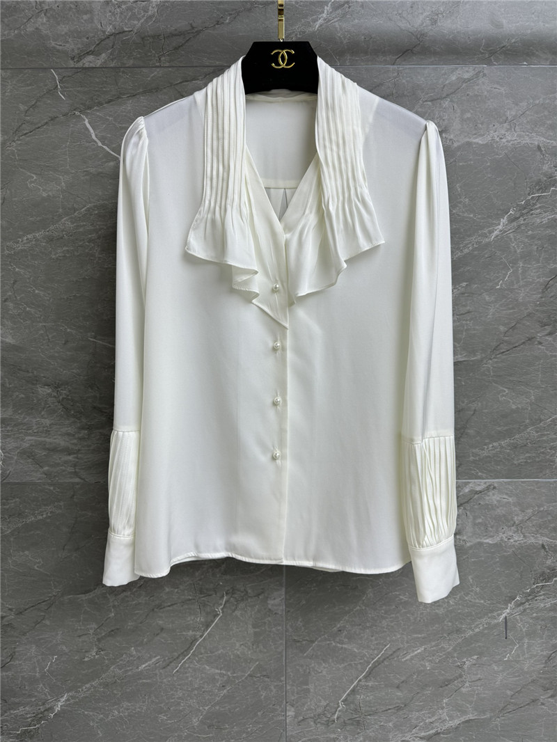 Ch**el white pussybow silk blouse