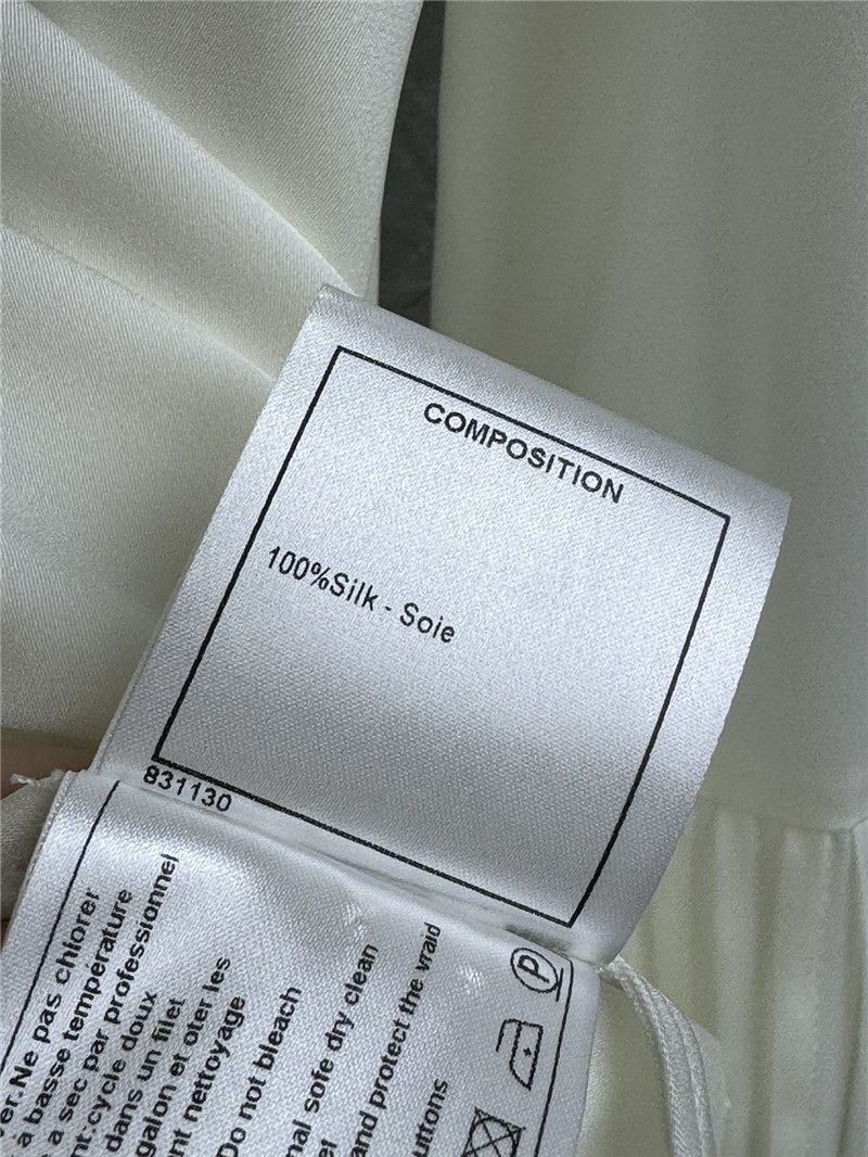 Ch**el white pussybow silk blouse