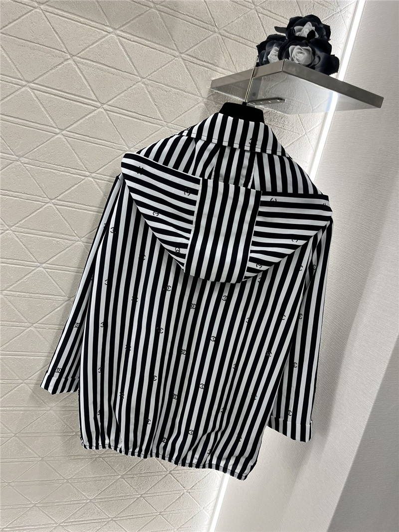 ch**el hot D1am0nd double c striped hooded jacket replicas clothes