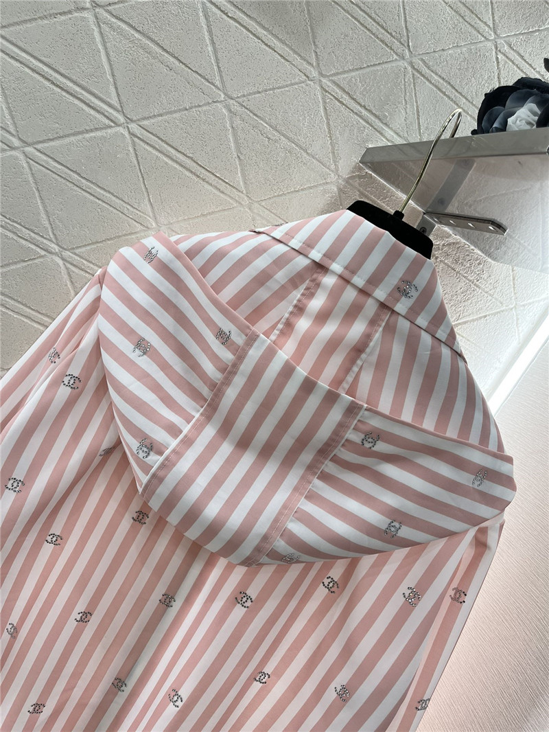 ch**el hot D1am0nd double c striped hooded jacket replicas clothes