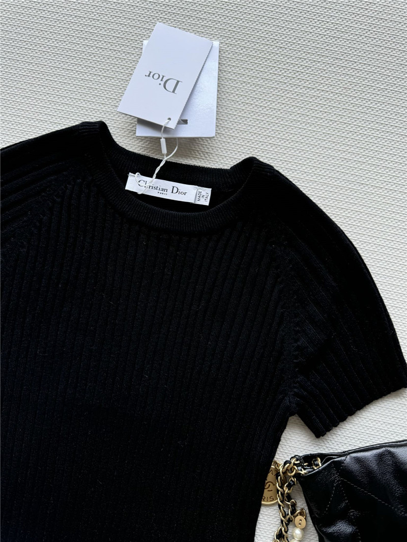 D10r knitted striped short-sleeved top replica designer clothes
