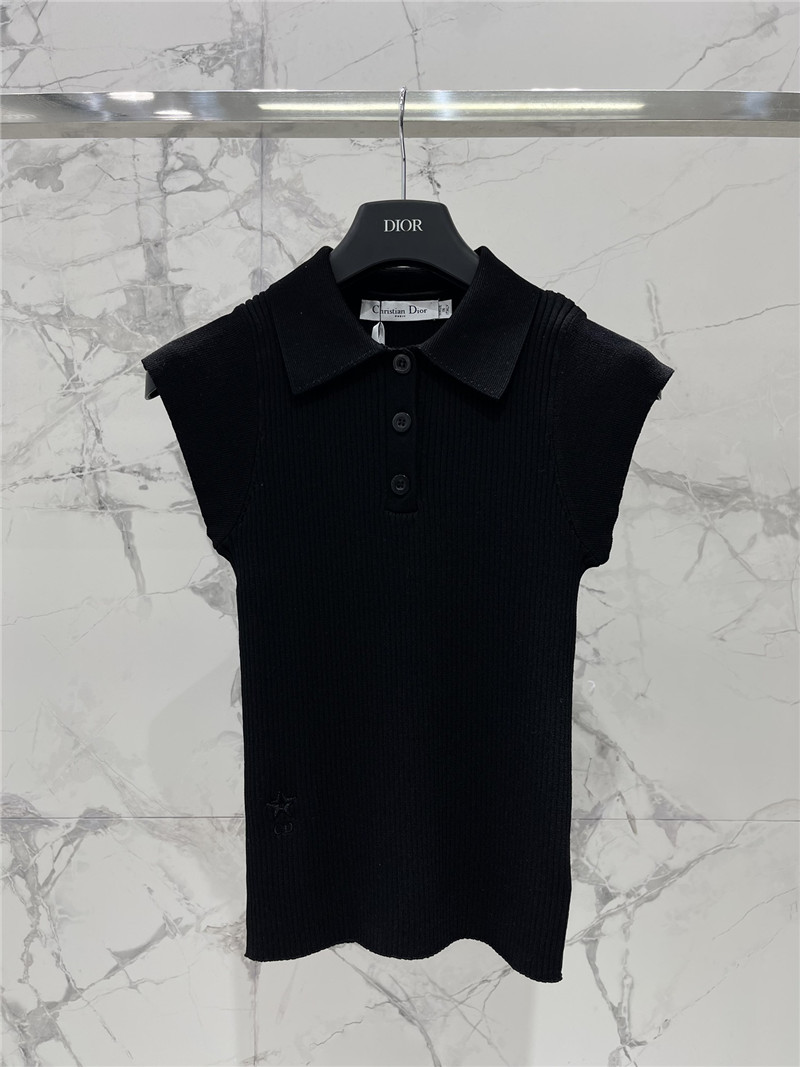 D10r cap sleeve knit polo shirt