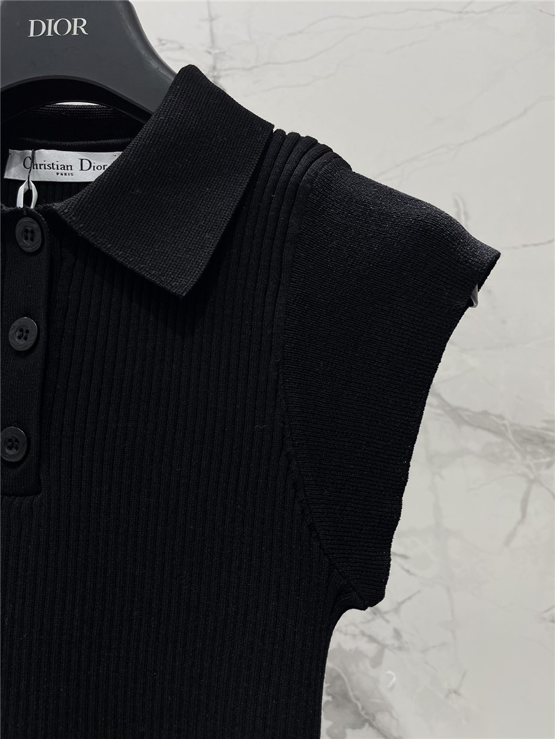 D10r cap sleeve knit polo shirt