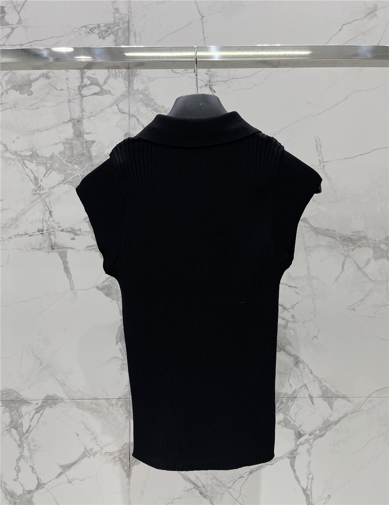 D10r cap sleeve knit polo shirt