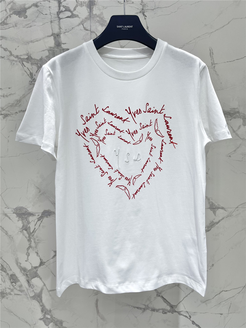 Y51 heart flocking embroidered letters t replica clothing sites