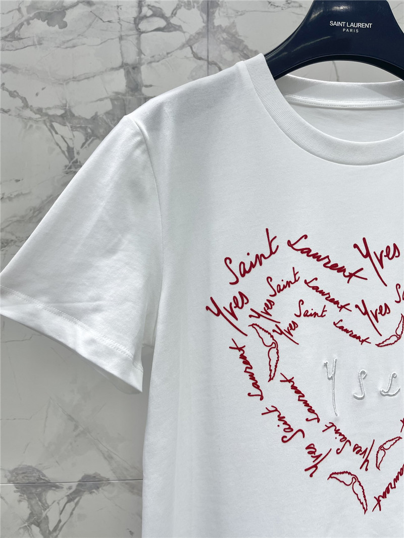 Y51 heart flocking embroidered letters t replica clothing sites