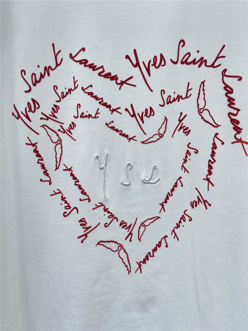 Y51 heart flocking embroidered letters t replica clothing sites