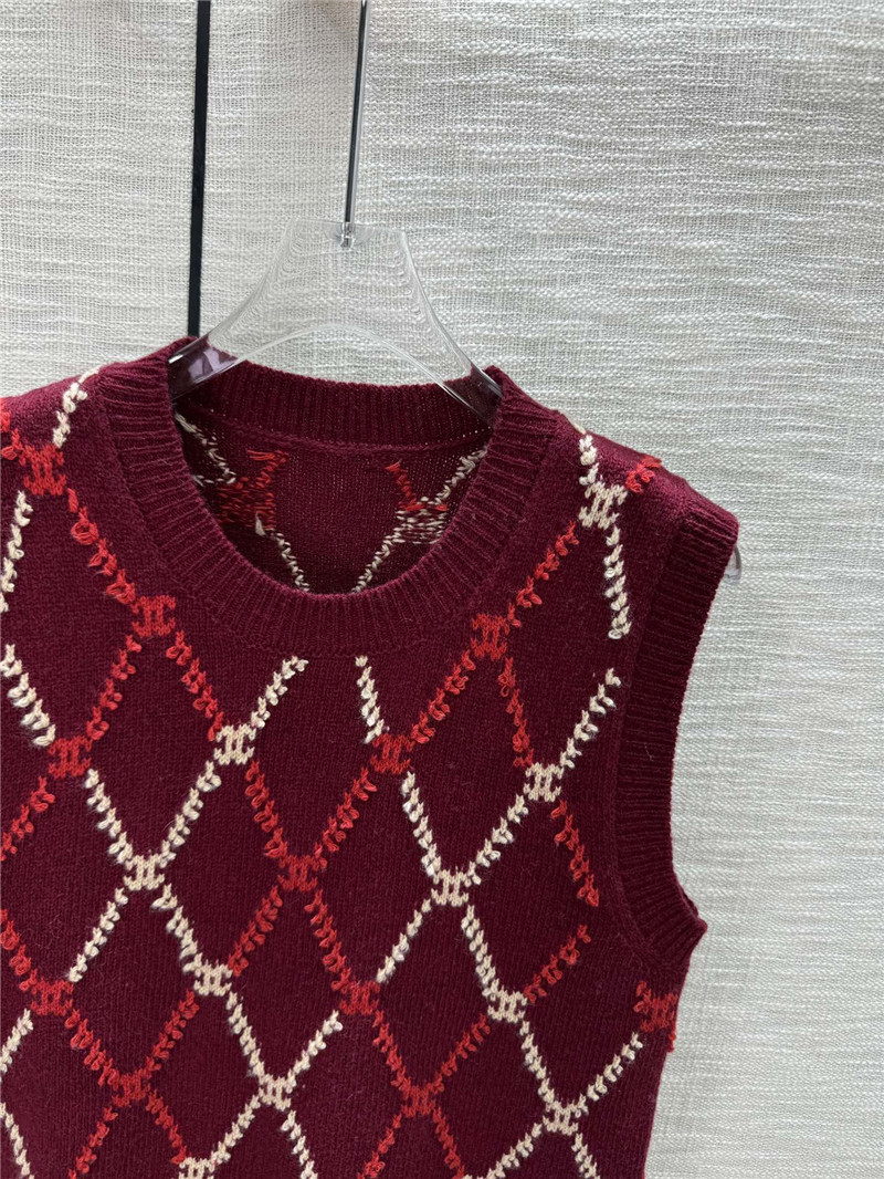 ch**el D1am0nd jacquard knit vest red