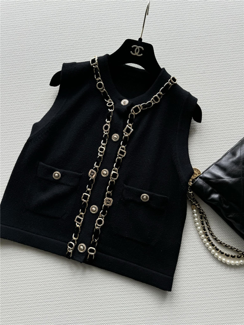 Ch**el new chain knitted vest replicas clothes