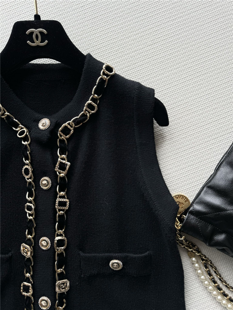 Ch**el new chain knitted vest replicas clothes