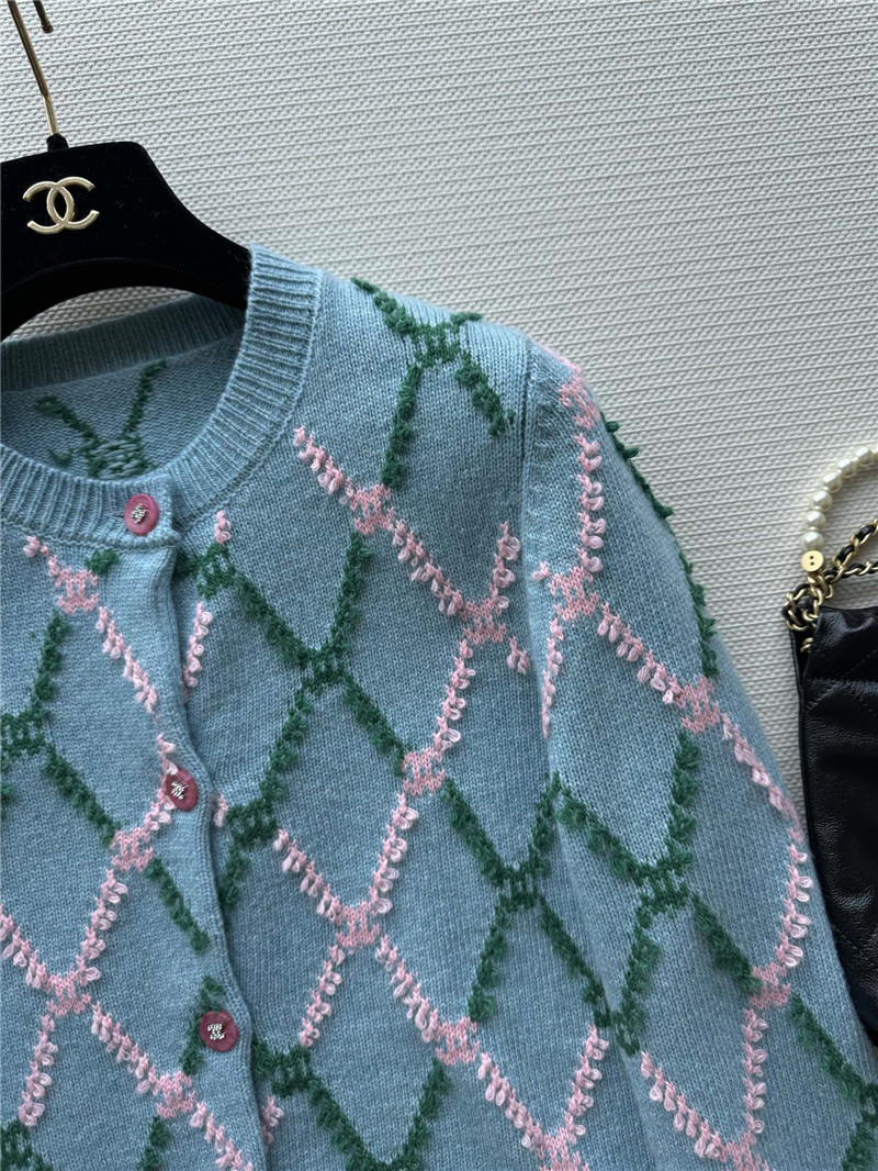 ch**el D1am0nd jacquard cardigan blue