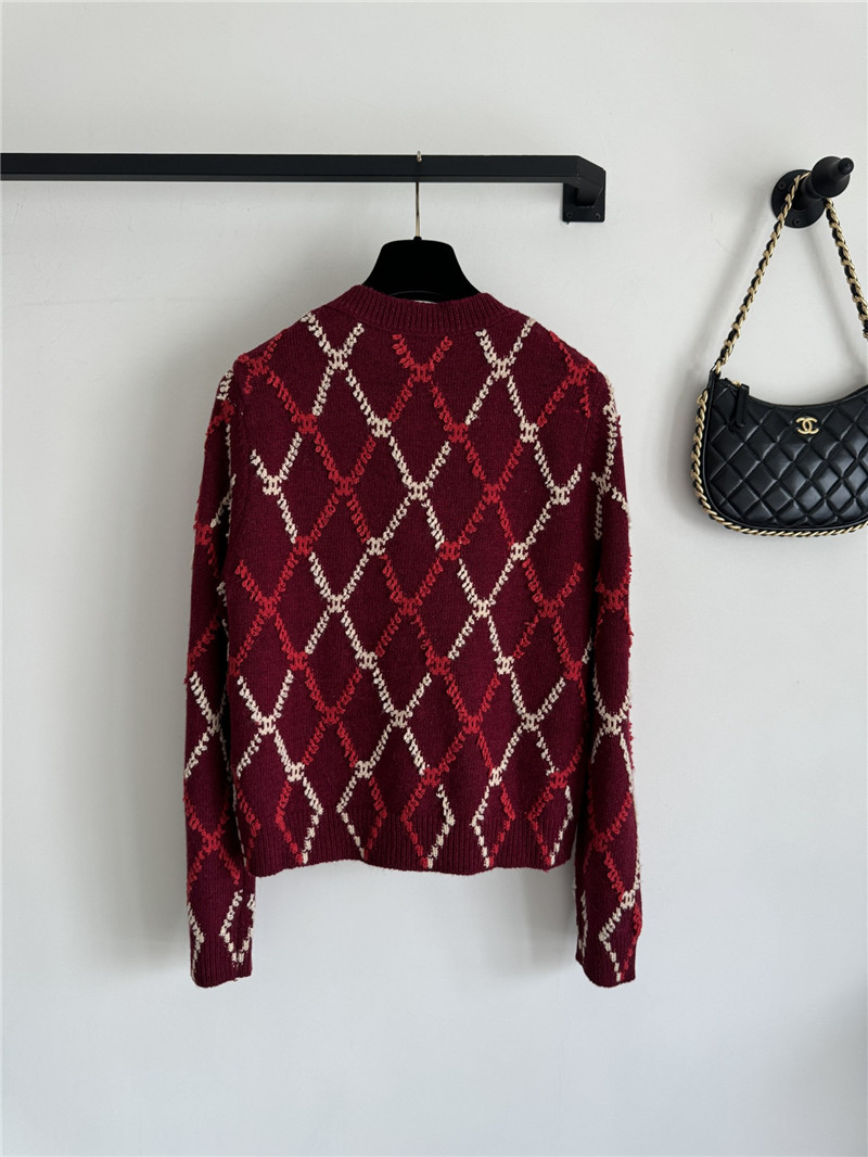 ch**el D1am0nd jacquard cardigan red