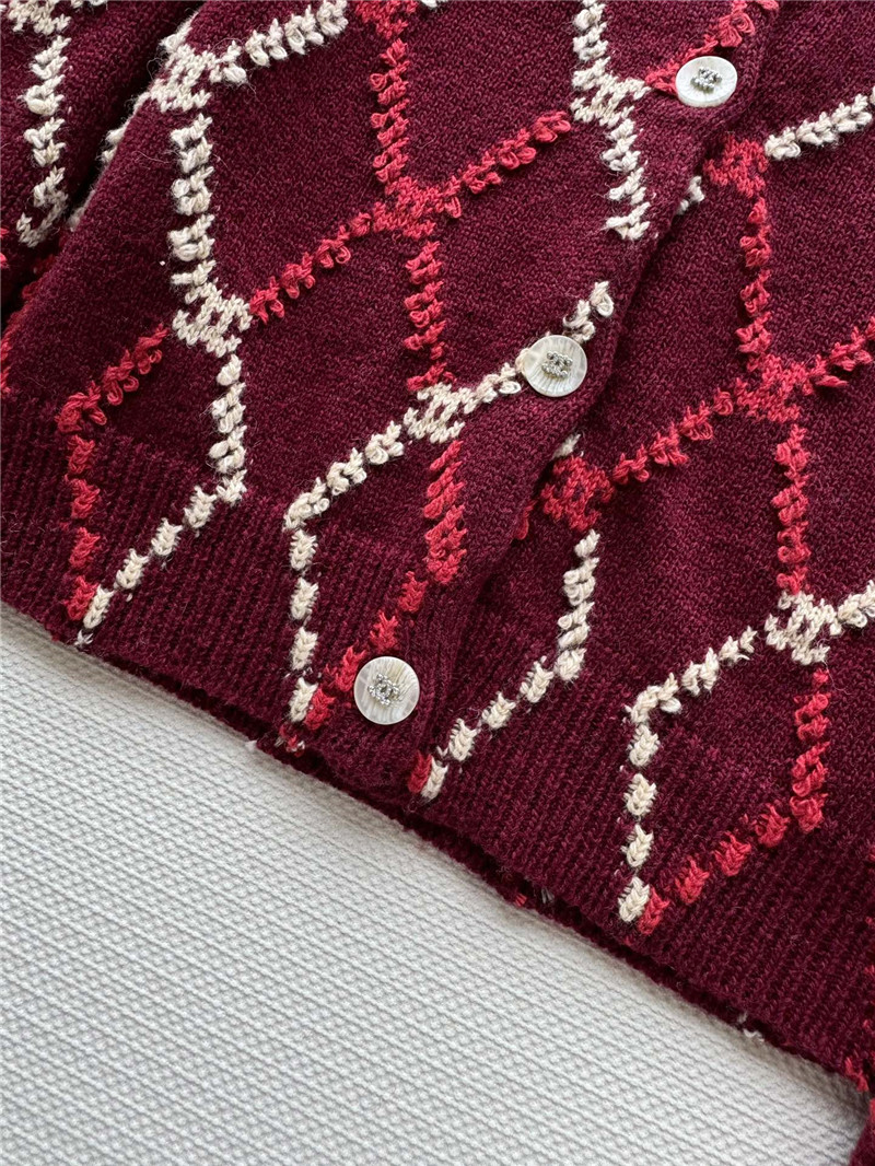 ch**el D1am0nd jacquard cardigan red