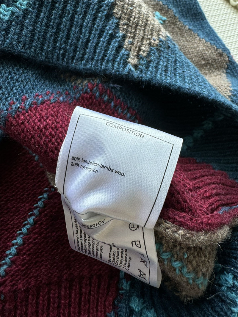 ch**el D1am0nd jacquard knit sweater navy