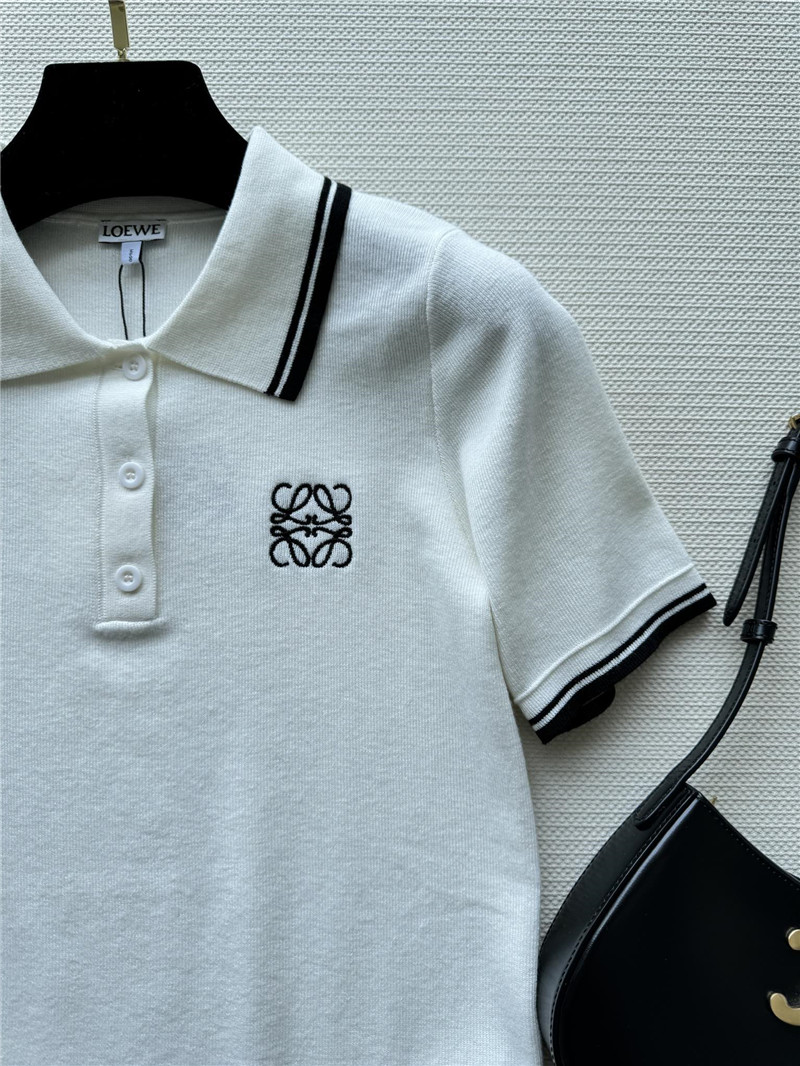 L0ew* knitted lapel short-sleeved top replica d&g clothing