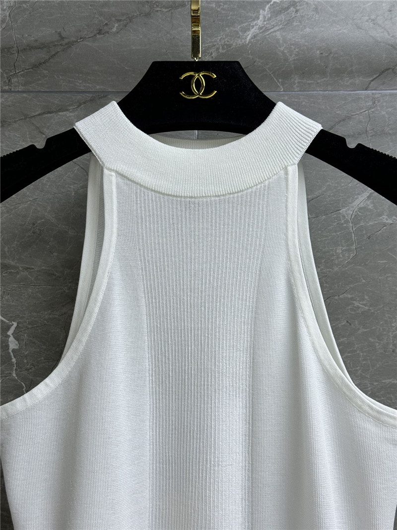 Ch**el ruffled knitted vest replica d&g clothing