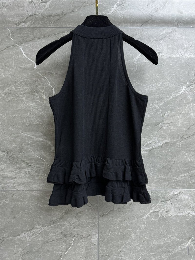 Ch**el ruffled knitted vest replica d&g clothing