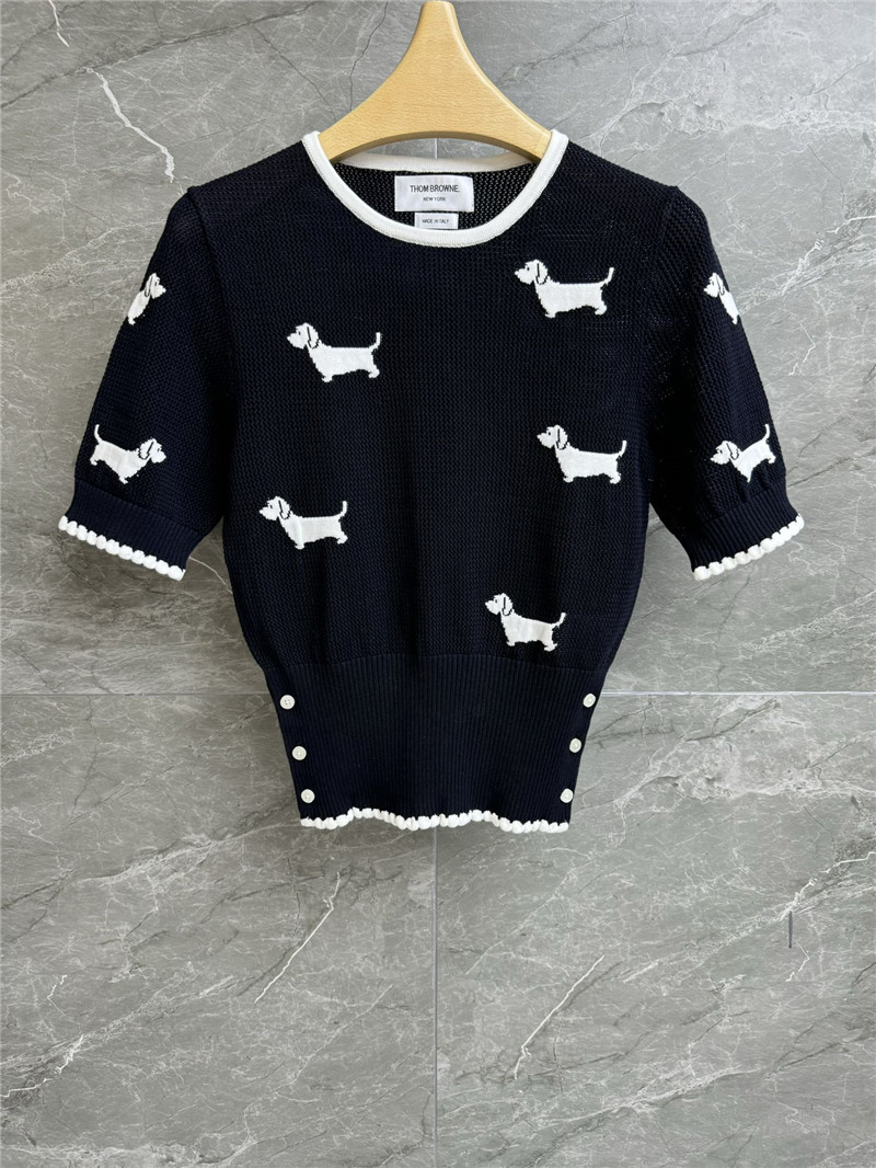 THOM BROWNE Jacquard Knit Blend Top