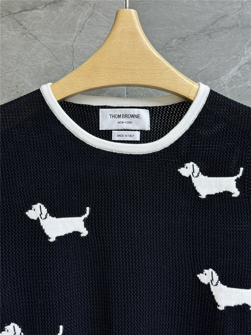 THOM BROWNE Jacquard Knit Blend Top