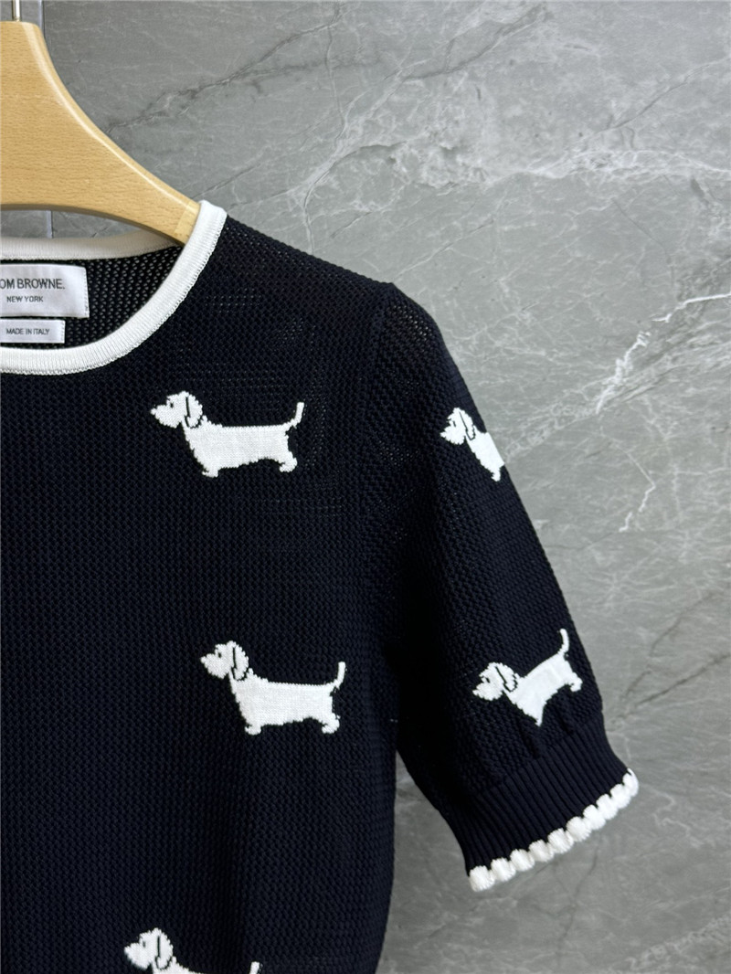 THOM BROWNE Jacquard Knit Blend Top