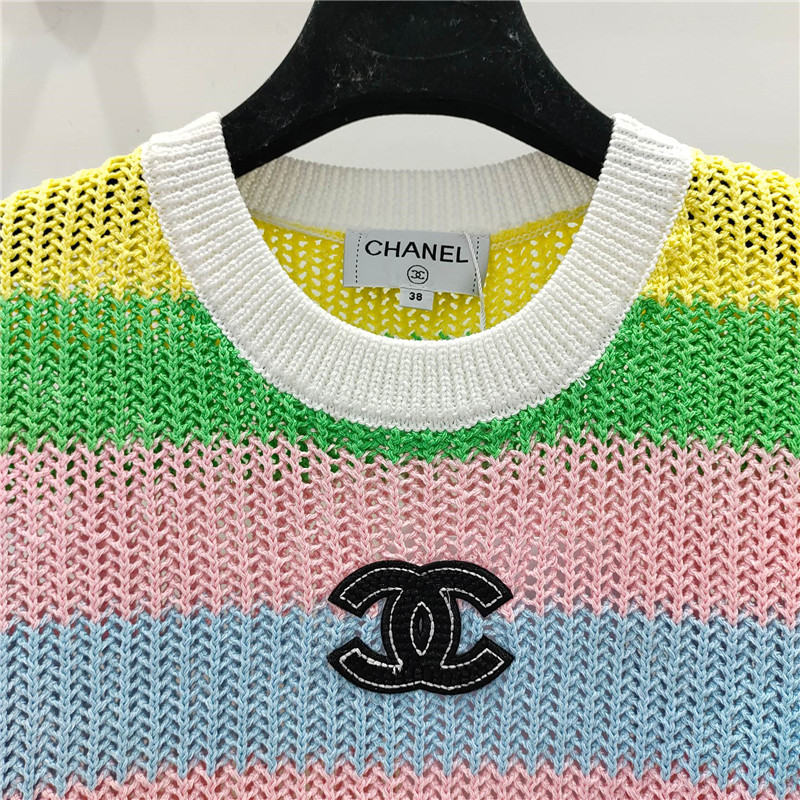 Ch**el round neck knitted short sleeves replica clothes