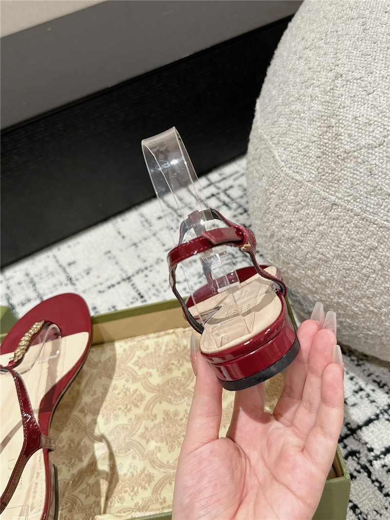 Gvc*1 signoria thong sandal burgundy patent leather