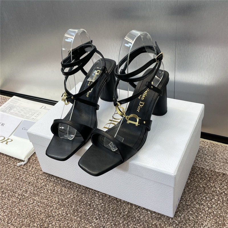 c’est D10r heeled sandal black calfskin