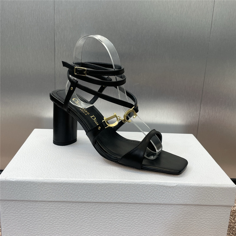 c’est D10r heeled sandal black calfskin