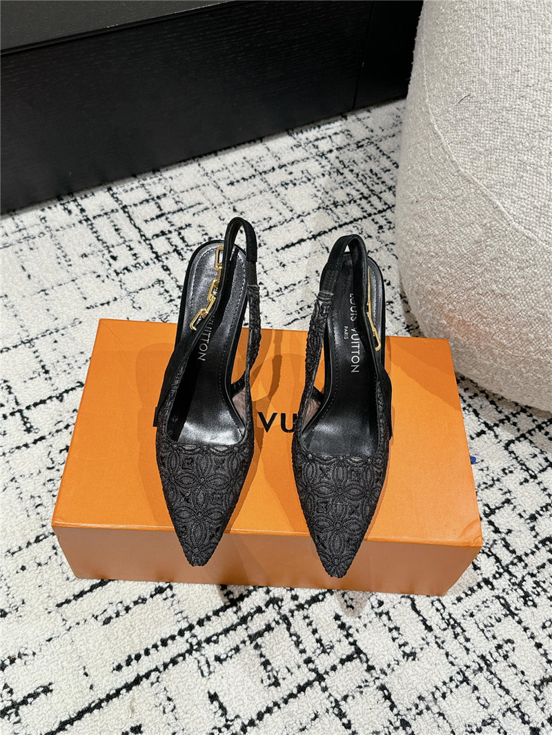 l0vis Vvtt0n sparkle slingback pump 65mm black lace