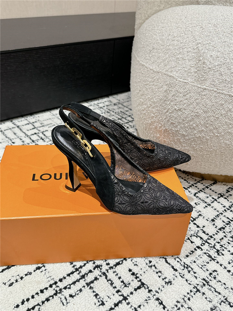l0vis Vvtt0n sparkle slingback pump 65mm black lace