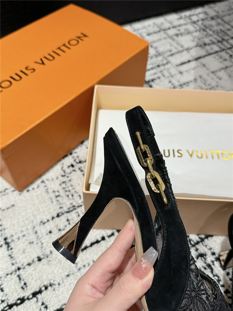 l0vis Vvtt0n sparkle slingback pump 65mm black lace