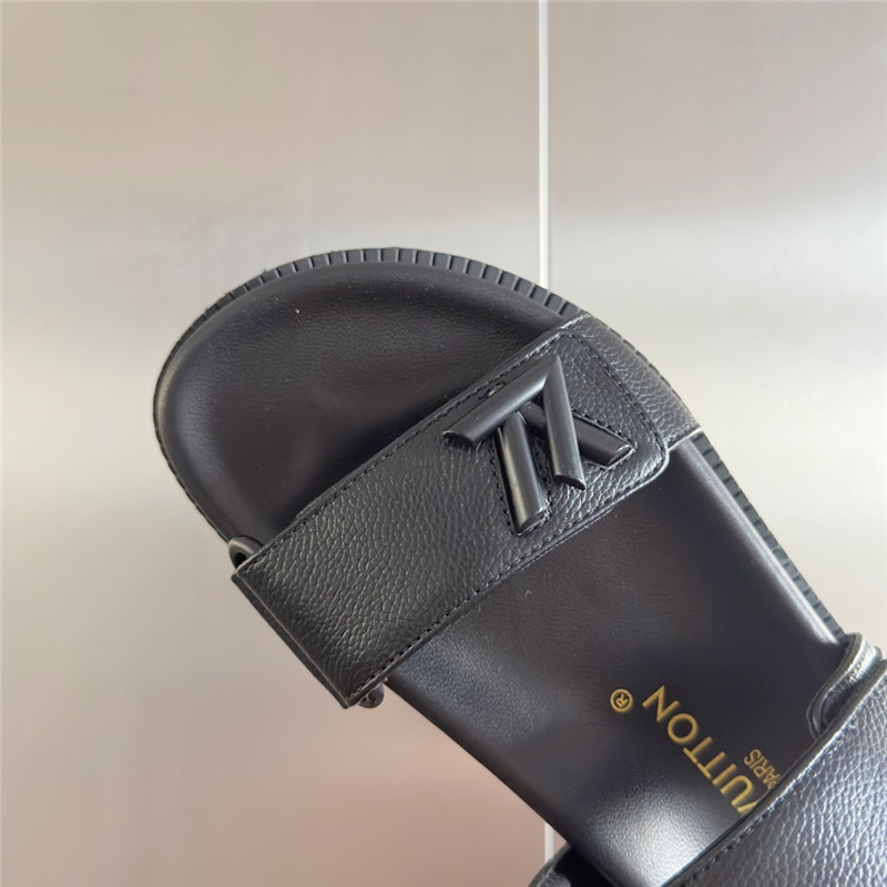 l0vis Vvtt0n bom dia flat comfort mule black calfskin