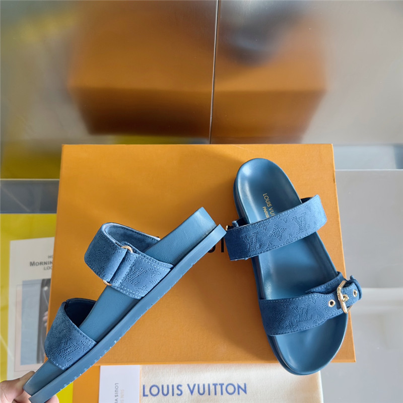 l0vis Vvtt0n bom dia flat comfort mule blue