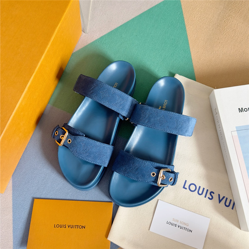 l0vis Vvtt0n bom dia flat comfort mule blue