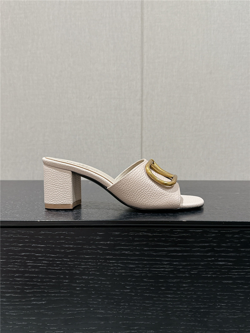 Va1e*ntin0 vlogo signature neutral leather slide sandals 60mm