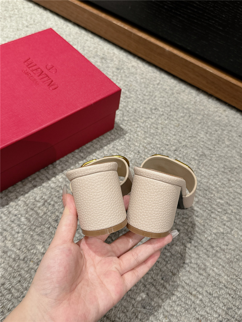 Va1e*ntin0 vlogo signature neutral leather slide sandals 60mm