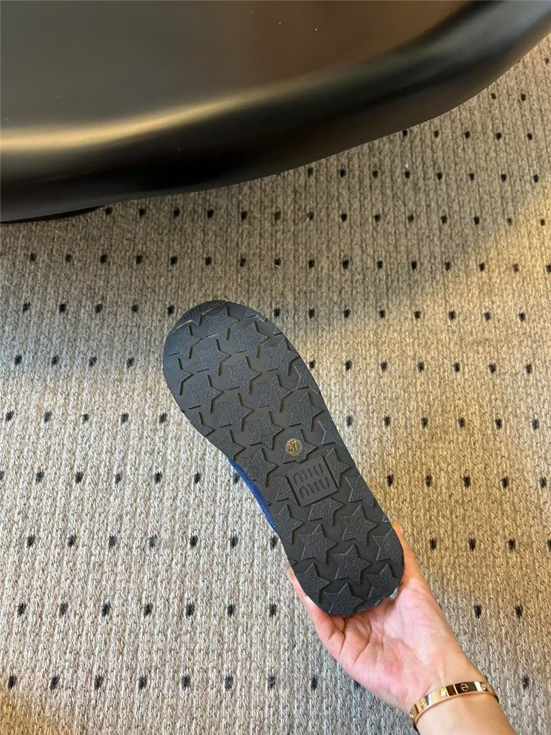 Miu Miu Plume Suede Sneakers Blue