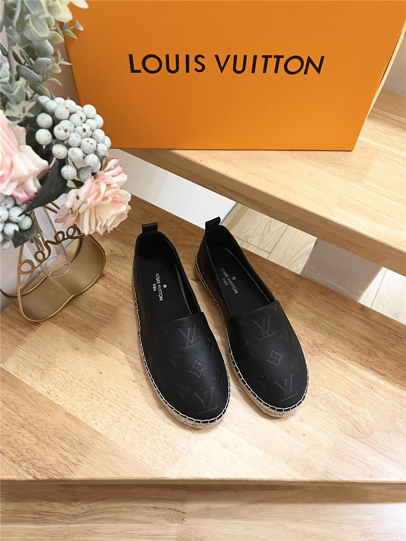 l0vis Vvtt0n bidart espadrilles black leather monogram