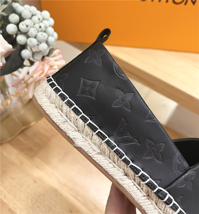 l0vis Vvtt0n bidart espadrilles black leather monogram