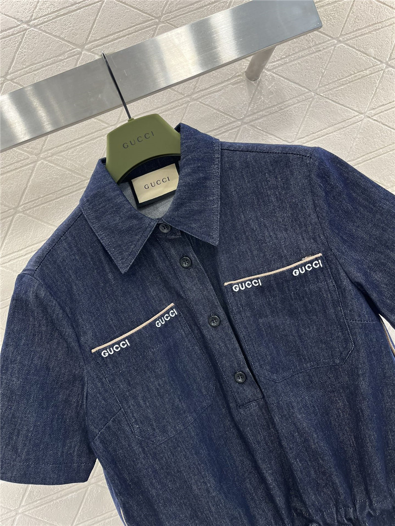 Gvc*1 embroidered denim dress replica d&g clothing