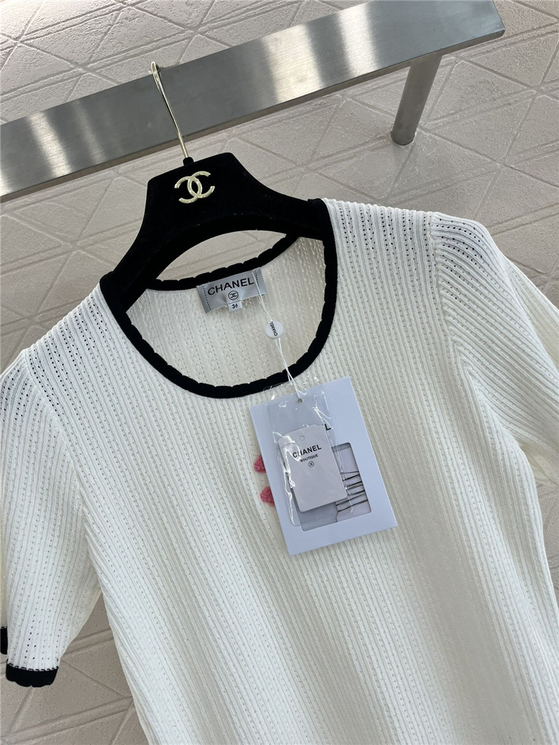 Ch**el crew neck knit short sleeve replica clothing sites