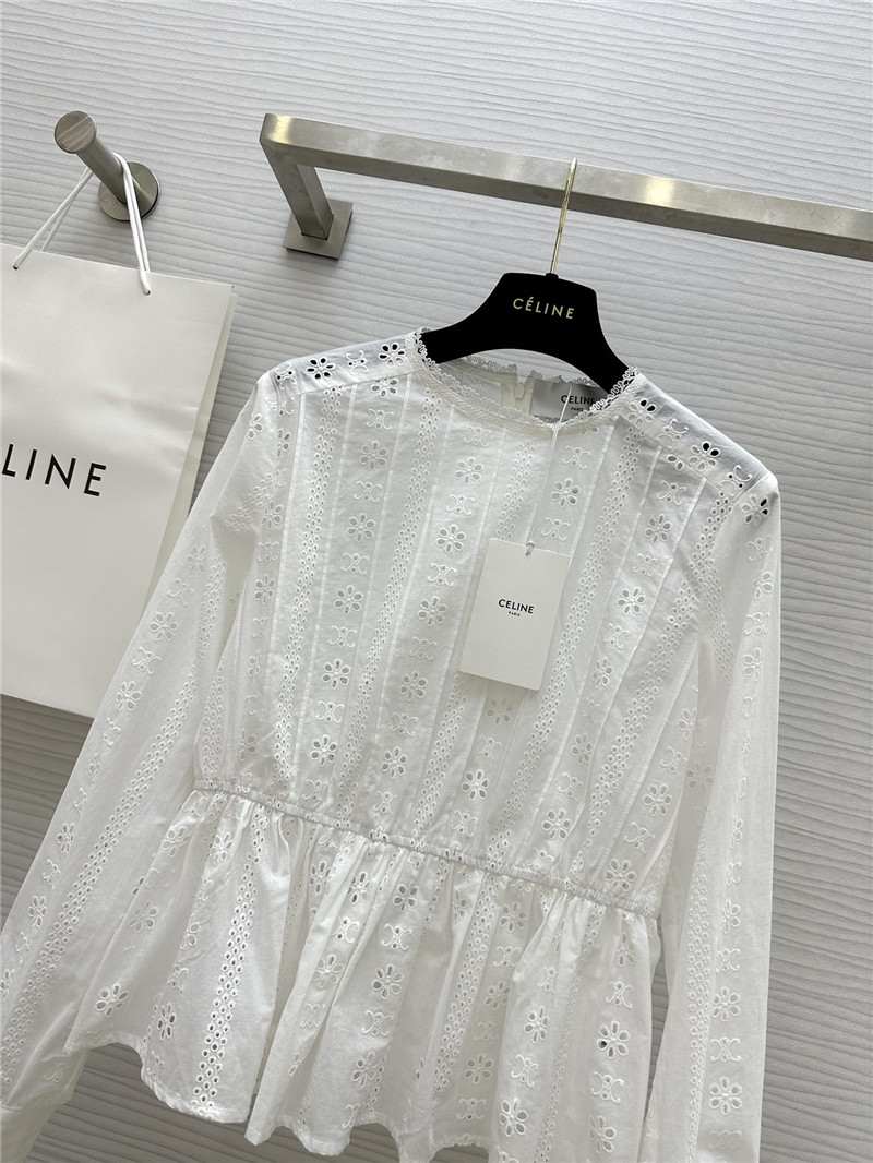 Ce1i*e hollow embroidered arc de triomphe logo top replicas clothes