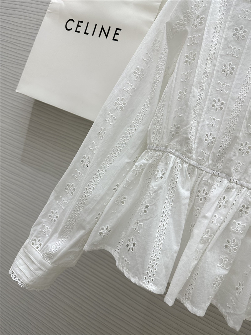 Ce1i*e hollow embroidered arc de triomphe logo top replicas clothes